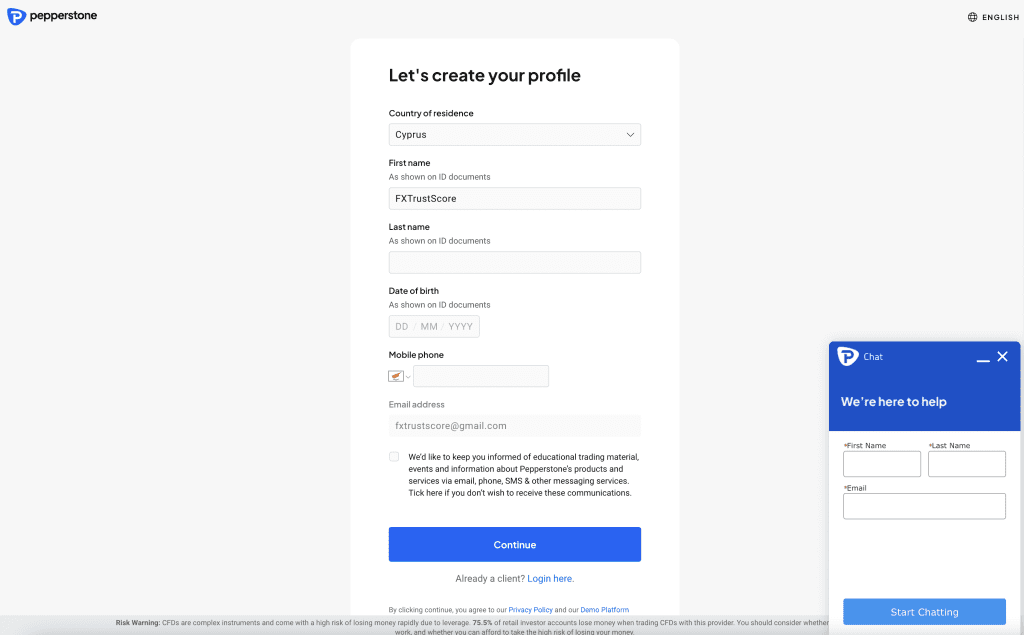 Open Trading Account with Pepperstone