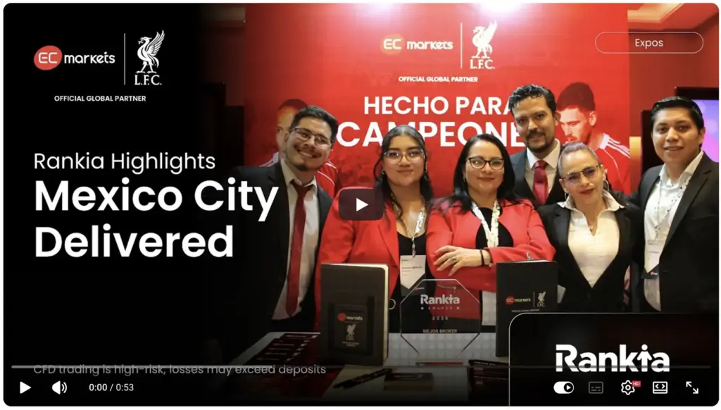 EC Markets representatives at Rankia Markets Experience CDMX 2026 in Mexico City