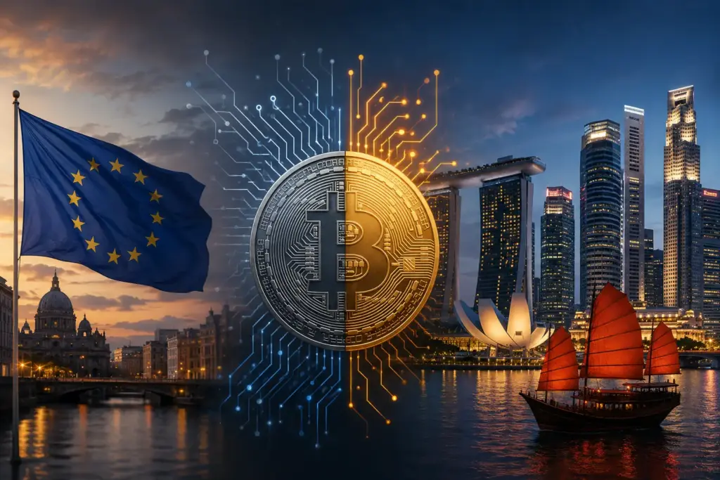 Modern financial districts in Asia representing digital asset innovation, crypto regulation and growing investor interest in regional financial centres