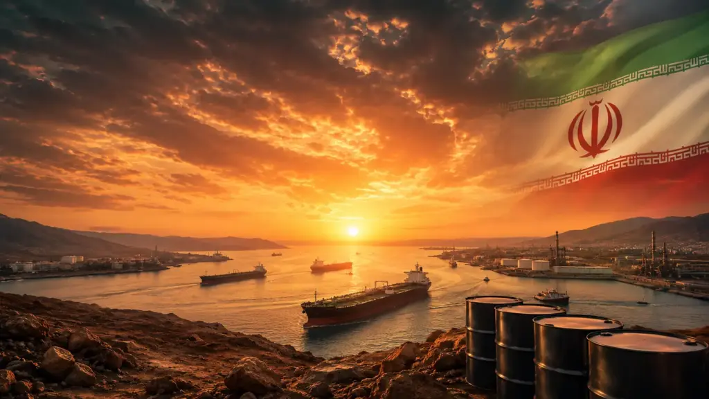 Global energy infrastructure and oil transport routes reflecting the impact of Middle East tensions on oil markets and investor sentiment