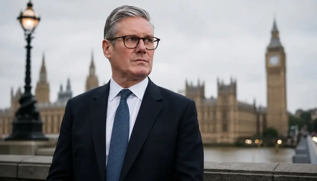 British pound and London financial district concept representing sterling and gilt market reaction after Starmer resignation
